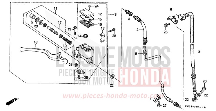 FR. BRAKE MASTER CYLINDER for Dominator 250 FIGHTING RED (R134) from 1990